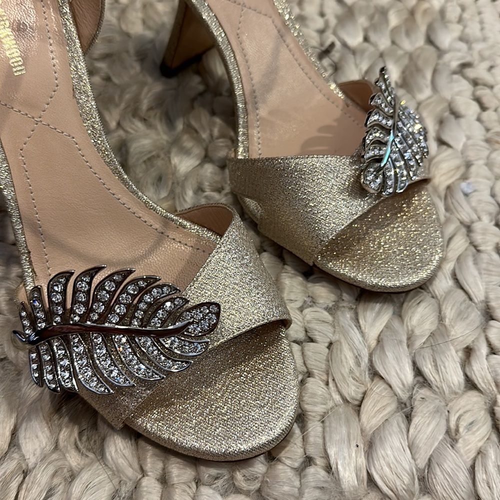 Nicholas Kirkwood Monstera Leaf-Embellished Glitter Sandals - Picture 7 of 9
